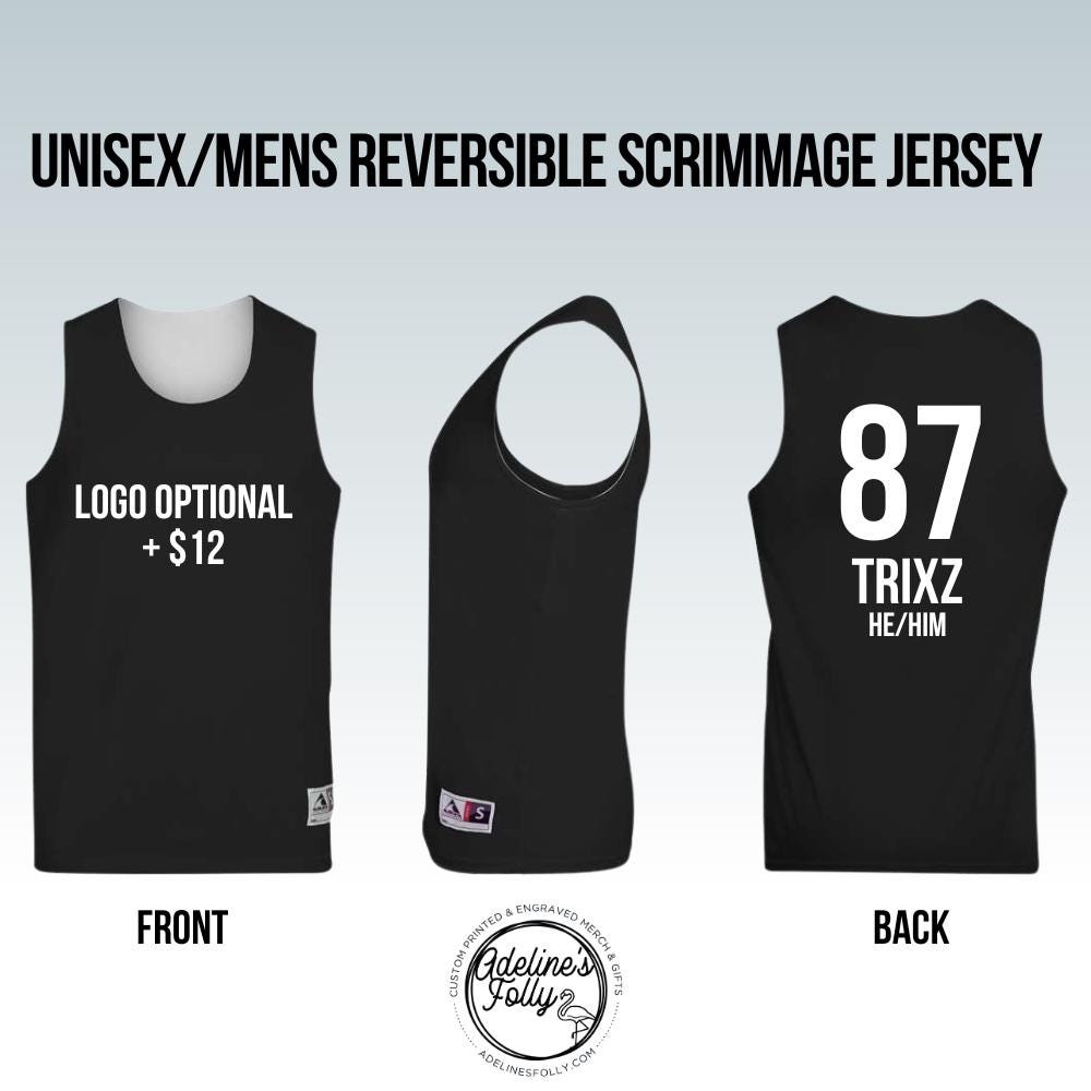 Custom Reversible Scrimmage Jerseys – Mens/Unisex - Roller Derby, Basketball, Soccer, Lacrosse, Hockey, Volleyball
