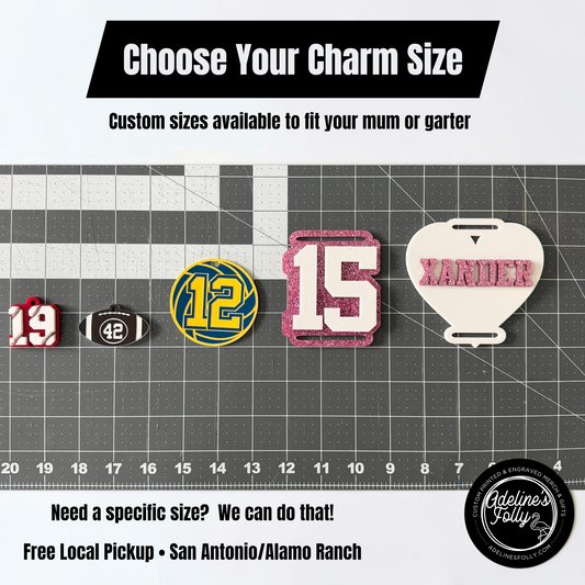 Custom Acrylic Homecoming Mum & Garter Charms
