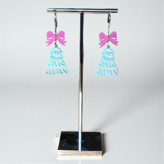 Doodle Tree Earrings – Light Green