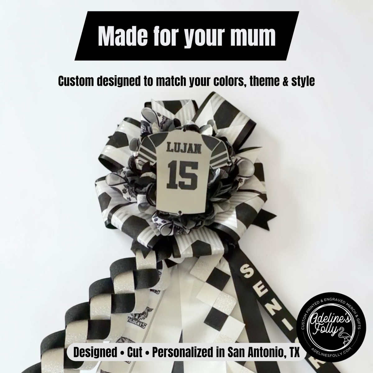 Custom Acrylic Homecoming Mum & Garter Charms