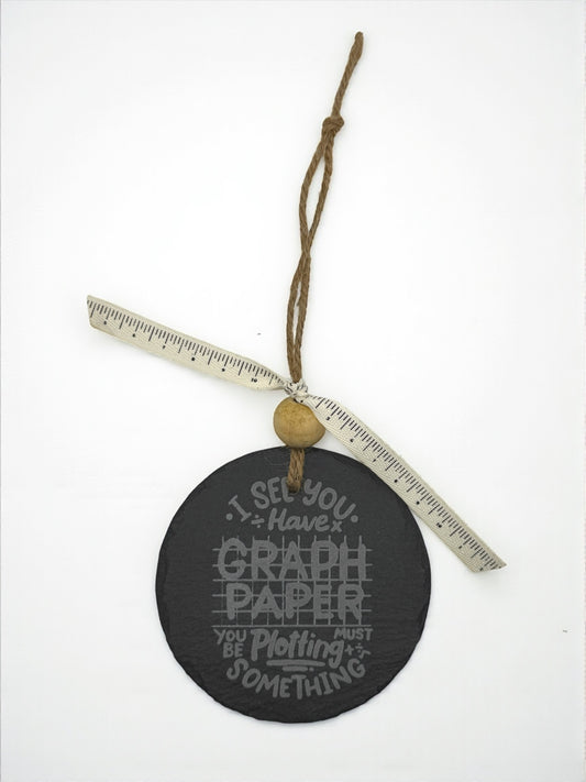 Math Teacher Ornament - Graph Paper – Plotting Something