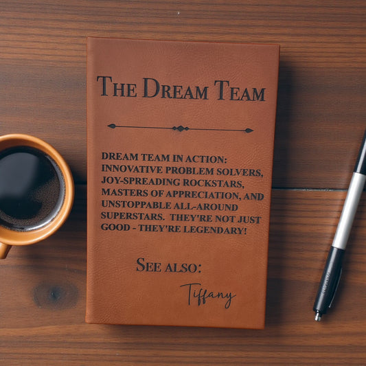 Dream Team Leatherette Journal with Lined Notepad