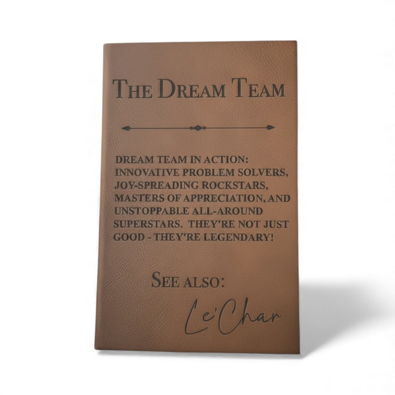 Dream Team Leatherette Journal with Lined Notepad
