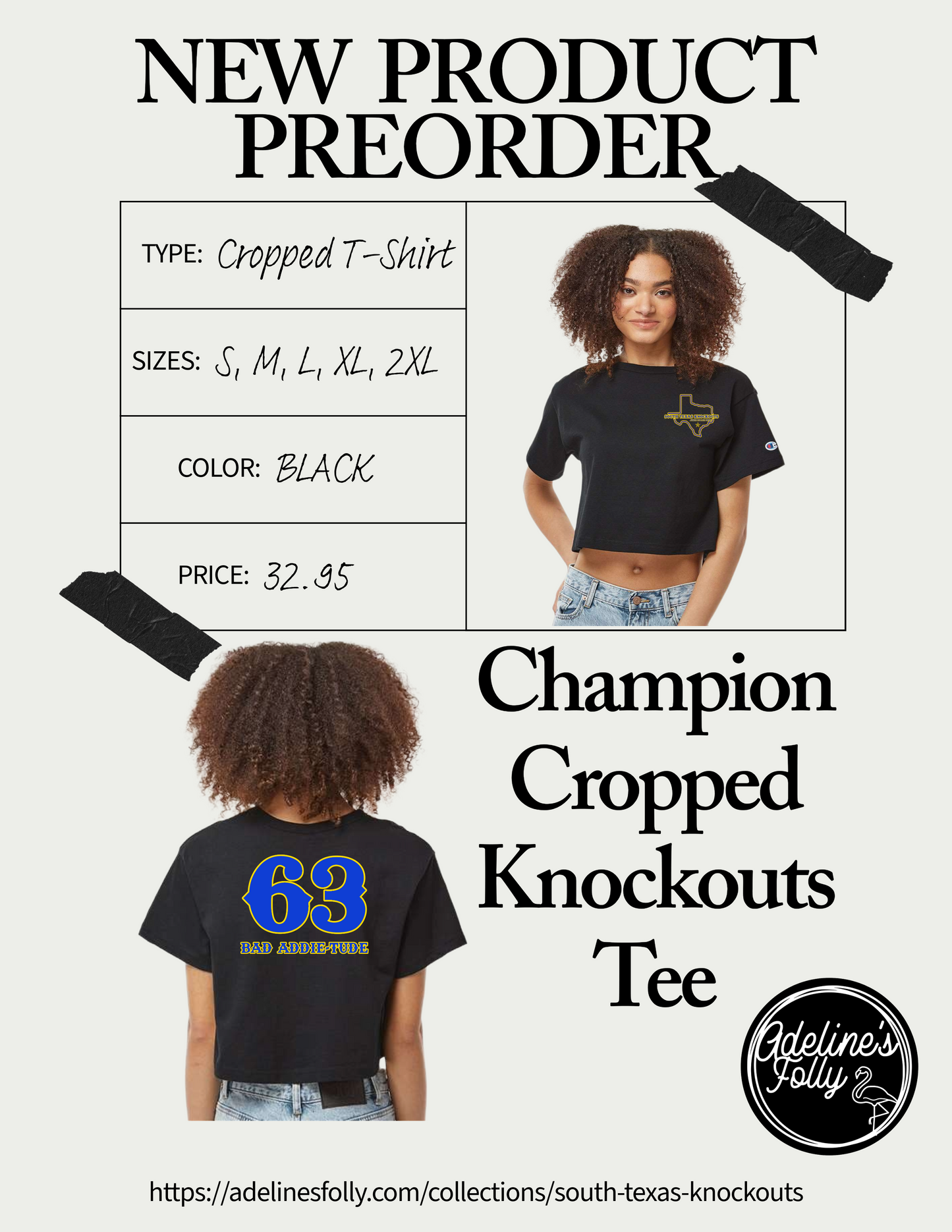 South Texas Knockouts Champion Cropped Tee