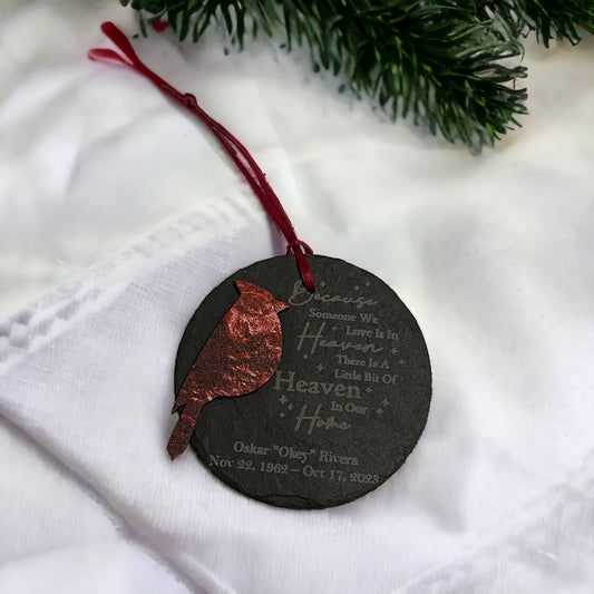 Customizable Cardinal Memorial Christmas Ornament