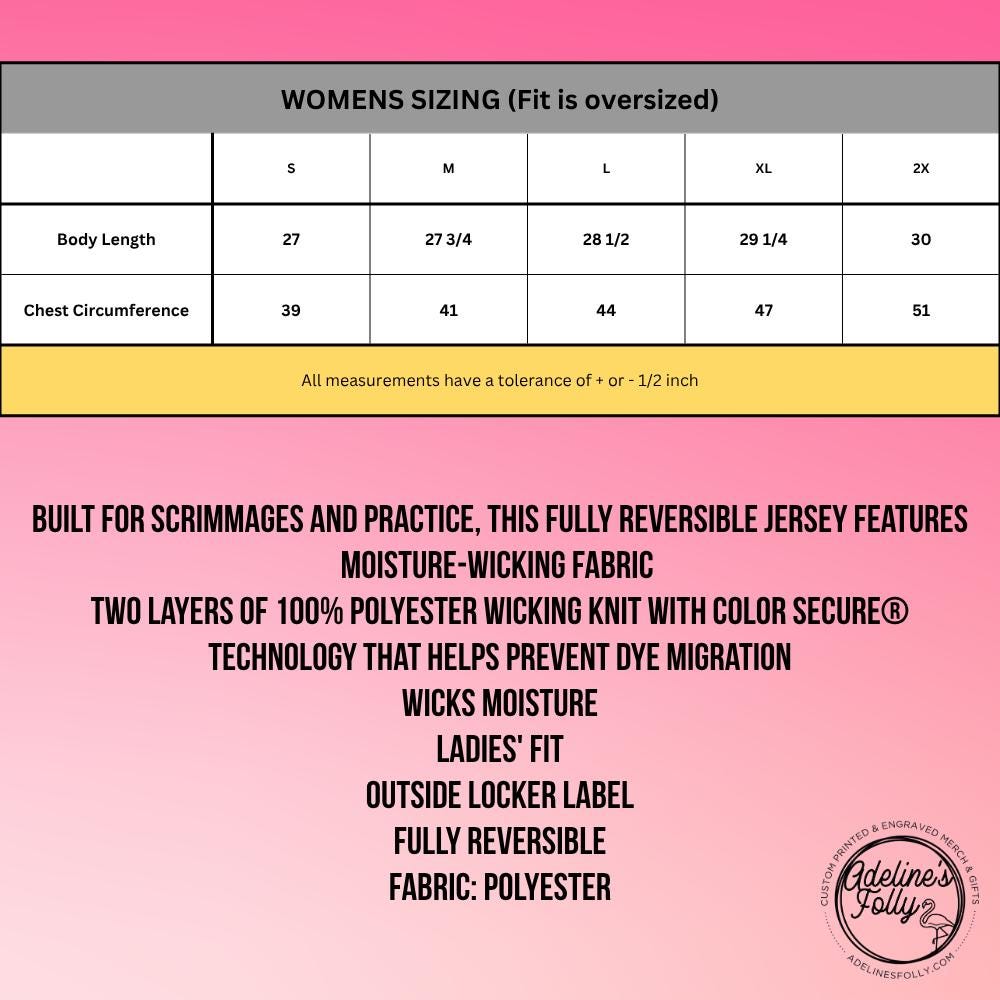 Custom Reversible Scrimmage Jerseys – Womens Fit - Roller Derby, Basketball, Soccer, Lacrosse, Hockey, Volleyball