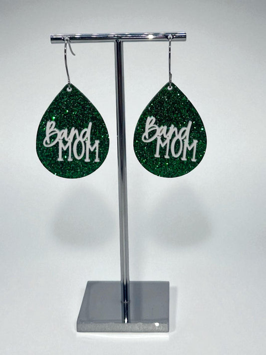 Custom Band Mom Earrings: Team Colors, Stainless Steel, Game Day Jewelry