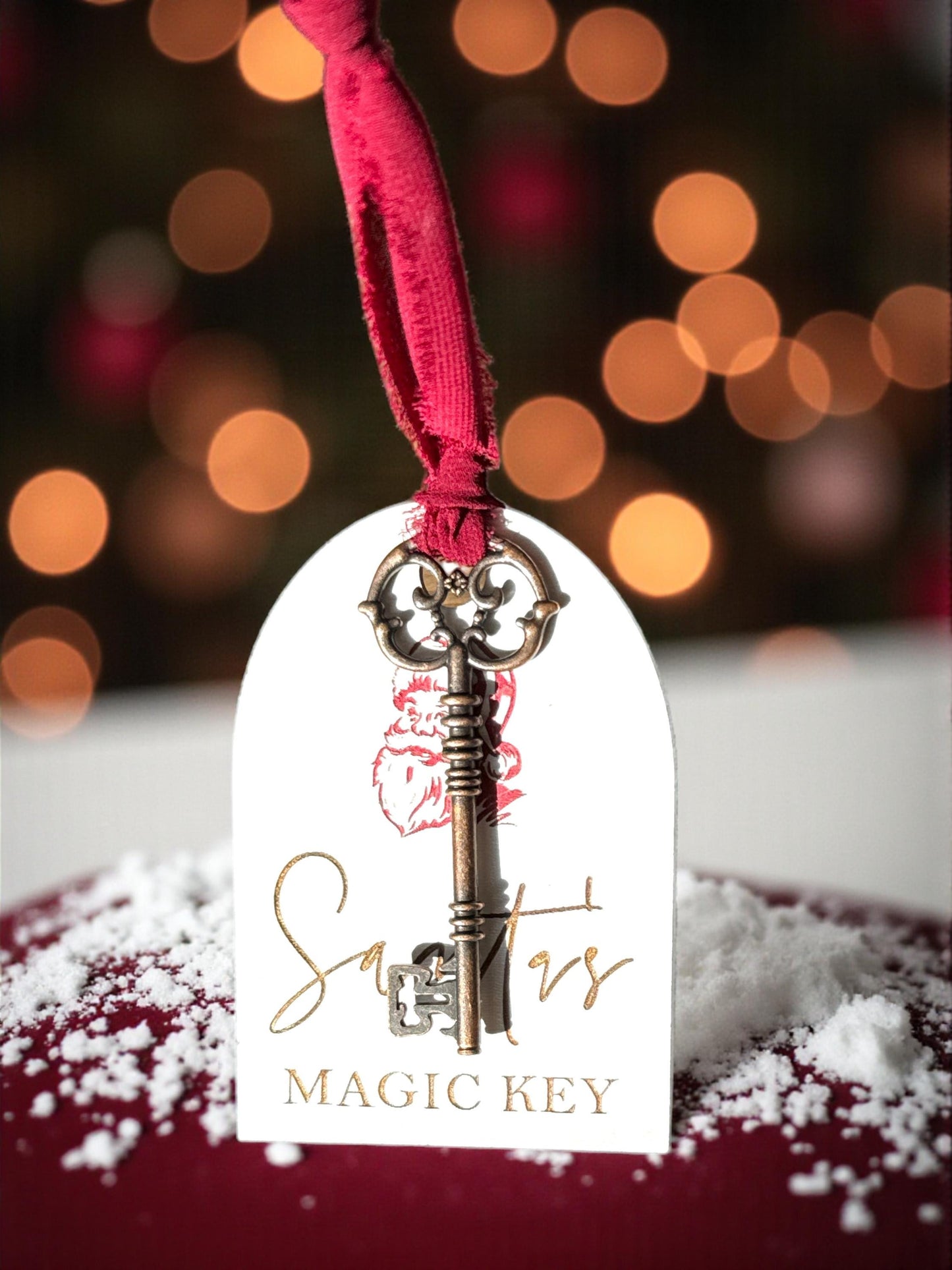 Santa’s Magic Key Tag – Christmas Skeleton Key Ornament, Santa Key for Homes Without Chimneys, Holiday Keepsake Gift