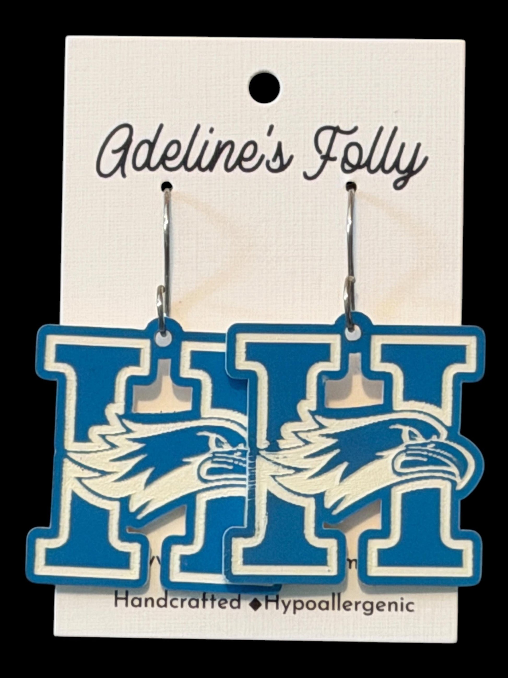 Custom School Logo Earrings | Lightweight Acrylic Team Spirit Jewelry
