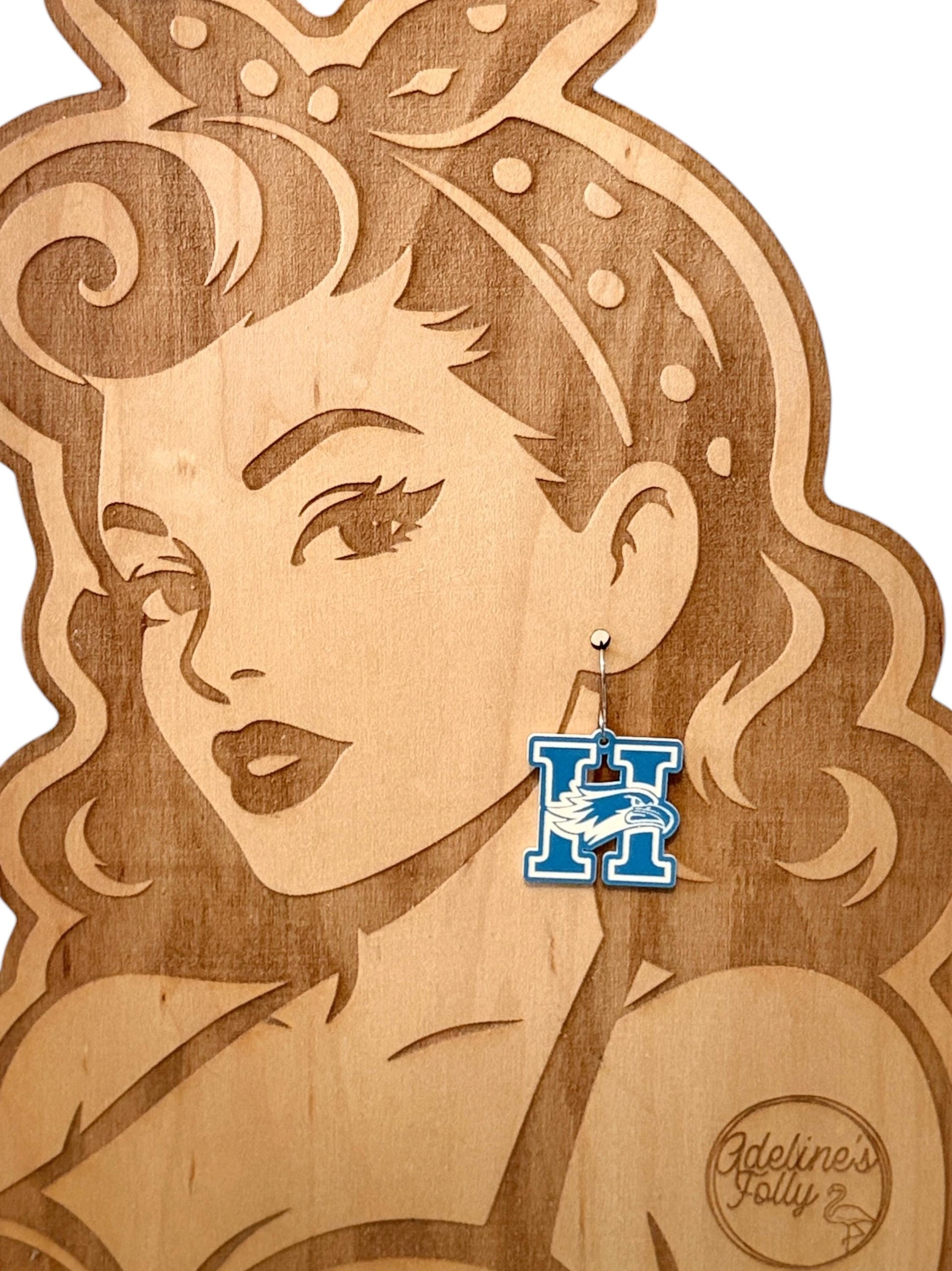 Custom School Logo Earrings | Lightweight Acrylic Team Spirit Jewelry